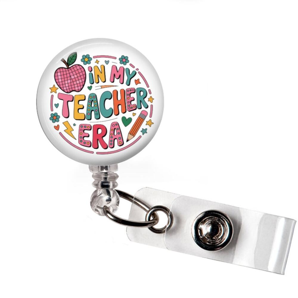 In My Teacher Era Badge Reel Teacher Retractable ID Holder Teacher Gift